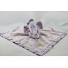 Doudou plat couverture rose satin Winnie l'ourson Disney