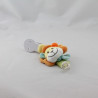 Doudou attache tétine lion jaune orange bleu NICOTOY
