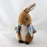 Doudou Lapin marron gilet bleu PICOT