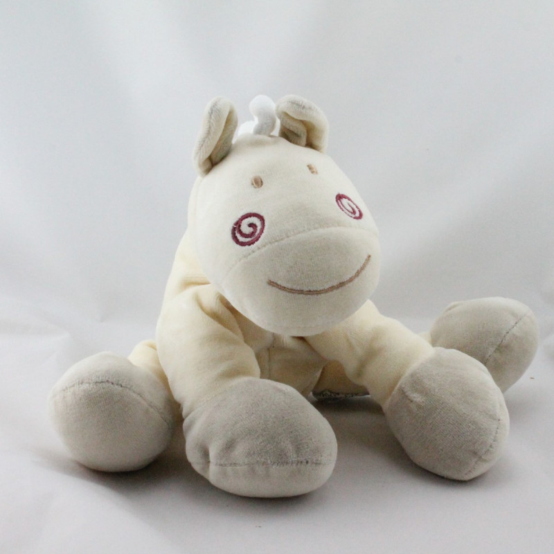 Doudou poney écru beige gris rouge KIABI