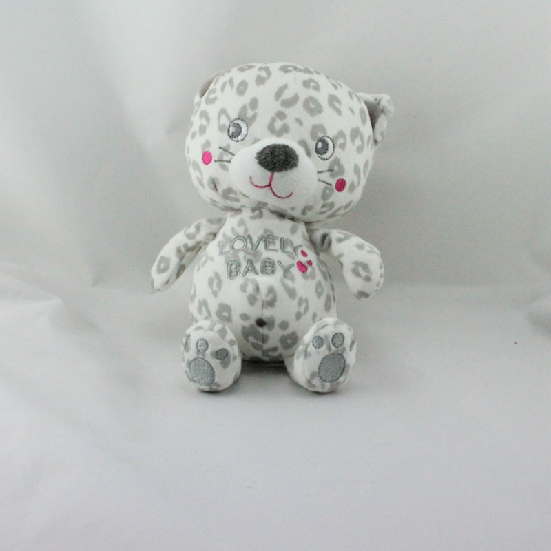 Doudou chat léopard blanc gris Lovely Baby KIABI SIMBA TOYS