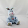 Doudou musical lapin bleu fleur GIPSY