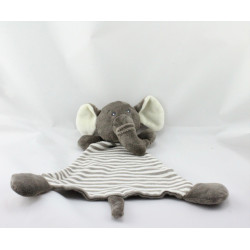 Doudou plat hérisson blanc marron rayé H ET M HM H&M