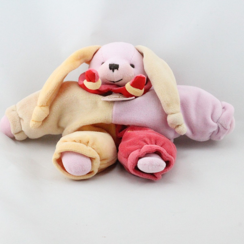 Doudou et compagnie semi plat lapin lapinou arlequin 