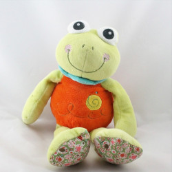 Doudou grenouille verte orange bleu AURORA BABY