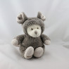 Peluche ours souris gris beige BUKOWSKI