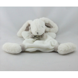 Doudou et Compagnie plat lapin blanc beige tout doux Bonbon