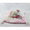 Doudou plat souris rose blanc étoiles MOTS D'ENFANTS