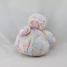 Ancienne poupée chiffon boule fleurs rose bleu COROLLE