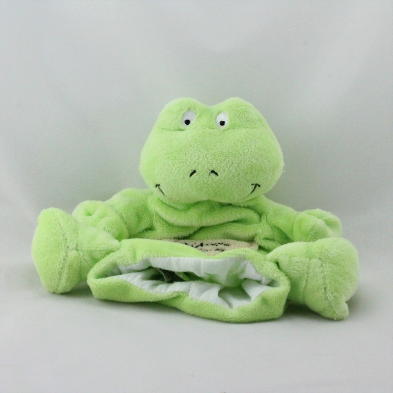 Doudou plat marionnette grenouille HISTOIRE D'OURS