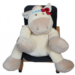 Grande peluche doudou kaya Jument Ecru Beige indien NOUKIE'S 