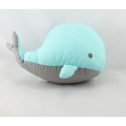 Doudou baleine bleu gris OBAIBI