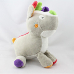 Doudou cerf elan renne gris blanc rouge vert orange SUCRE D'ORGE