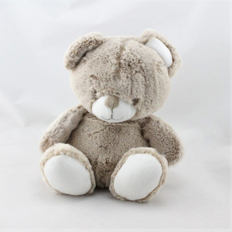 Doudou ours marron blanc TEX