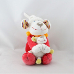 Doudou musical mouton blanc rouge avec bébé NICOTOY