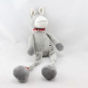 Doudou ane gris rouge aux longues pattes LES PETITES MARIE