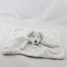 Doudou plat souris blanche rose OBAIBI