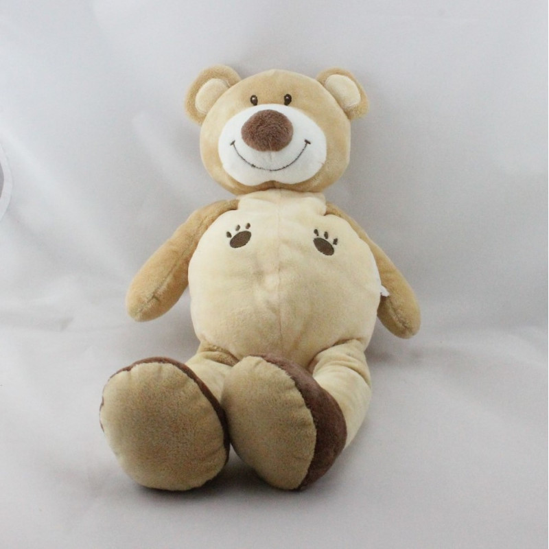 Doudou ours beige marron empreintes DOUKIDOU