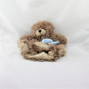 Doudou plat marionnette ours marron poisson bleu HISTOIRE D'OURS