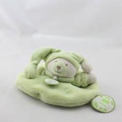 Doudou et compagnie plat rond ours Douceur Macaron vert pistache
