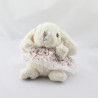 Doudou lapin blanc robe fleurs BUKOWSKI