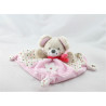 Doudou plat souris rose blanc étoiles MOTS D'ENFANTS