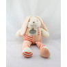 Doudou et compagnie lapin salopette rayé orange