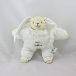 Doudou et compagnie semi plat lapin blanc 