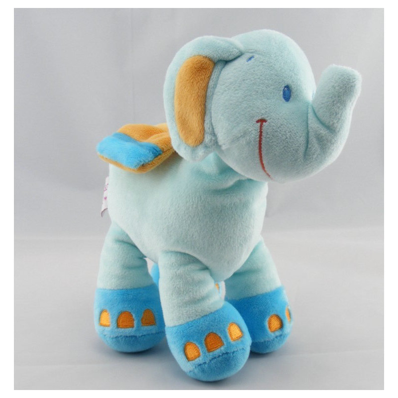 Doudou éléphant bleu POMMETTE