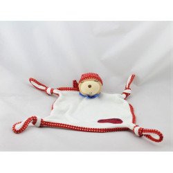 Doudou plat ours endormi bandanas rouge KALOO