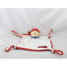 Doudou plat ours endormi bandanas rouge KALOO
