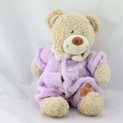 Doudou ours combinaison mauve nuages TEX