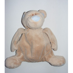 Doudou ours beige écharpe bleu JOLLYBABY