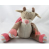 Doudou musical vache beige rose blanc les Zamis NATTOU