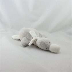 Doudou oiseau canard gris blanc J-LINE