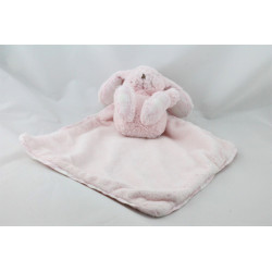 Doudou plat lapin rose mouchoir TARTINE ET CHOCOLAT