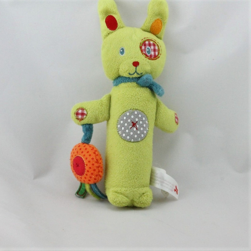 Doudou baton pouet lapin vert NICOTOY