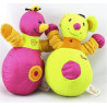 Doudou souris poule vert rose orange OUAPS LOT DE 2