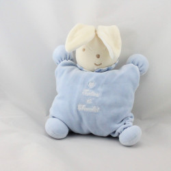 Doudou semi plat lapin bleu TARTINE ET CHOCOLAT