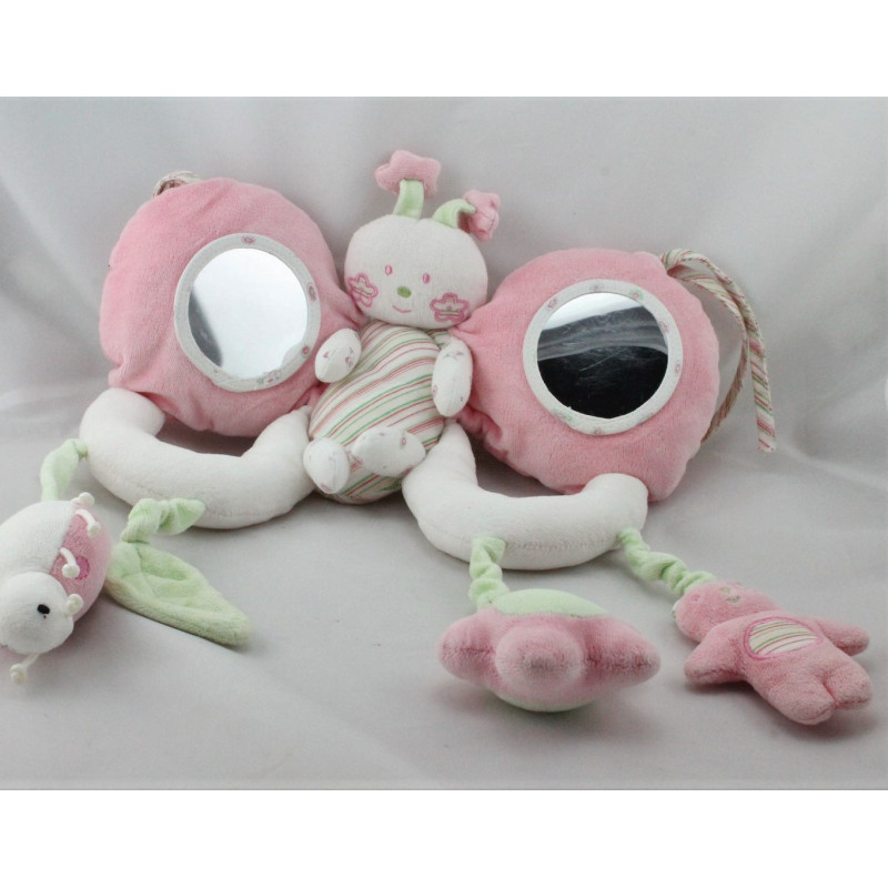 Arche éveil Doudou papillon rose vert SUCRE D'ORGE