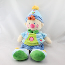 Grand Doudou clown bleu vert NICOTOY