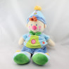 Grand Doudou clown bleu vert NICOTOY
