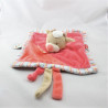 Doudou plat vache beige rose bleu les Zamis NATTOU