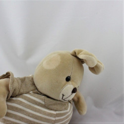 Doudou lapin beige rayé NOUNOURS