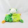 Doudou plat vache verte orange pelle rateau BABY CLUB