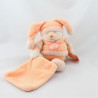 Doudou et compagnie ours orange Douceur mouchoir Macaron