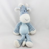 Doudou zébre bleu rayé TCF TOUT COMPTE FAIT