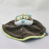 Doudou plat rond ours chat marron bleu vert SUCRE D'ORGE