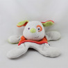 Doudou plat blanc chien cocard SUCRE D'ORGE 