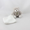 Doudou et compagnie ours gris mouchoir blanc